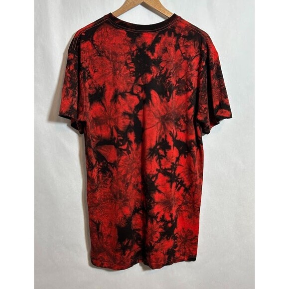 NEO4IC Shirt Mens M Red Tie Dye Short Sleeve Ethical Cotton Spandex Long Tee - Picture 3 of 5